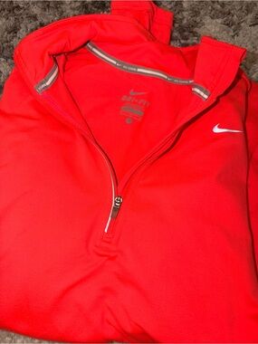 Nike Neon Coral Half-Zip Performance Pullover